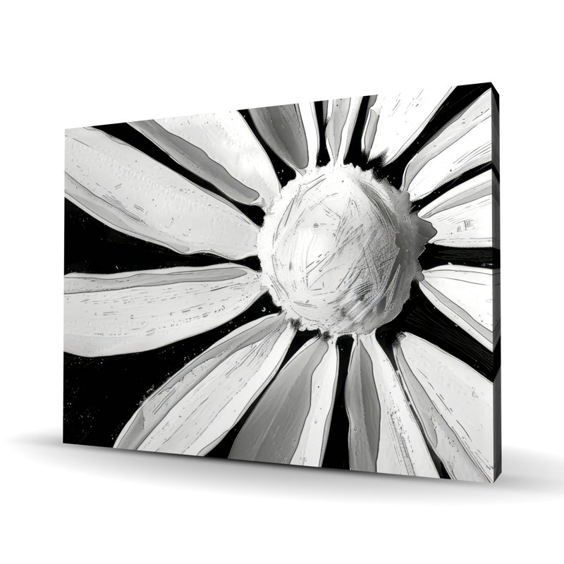 Desaturated Flower - White Canvas Art for Home Decor