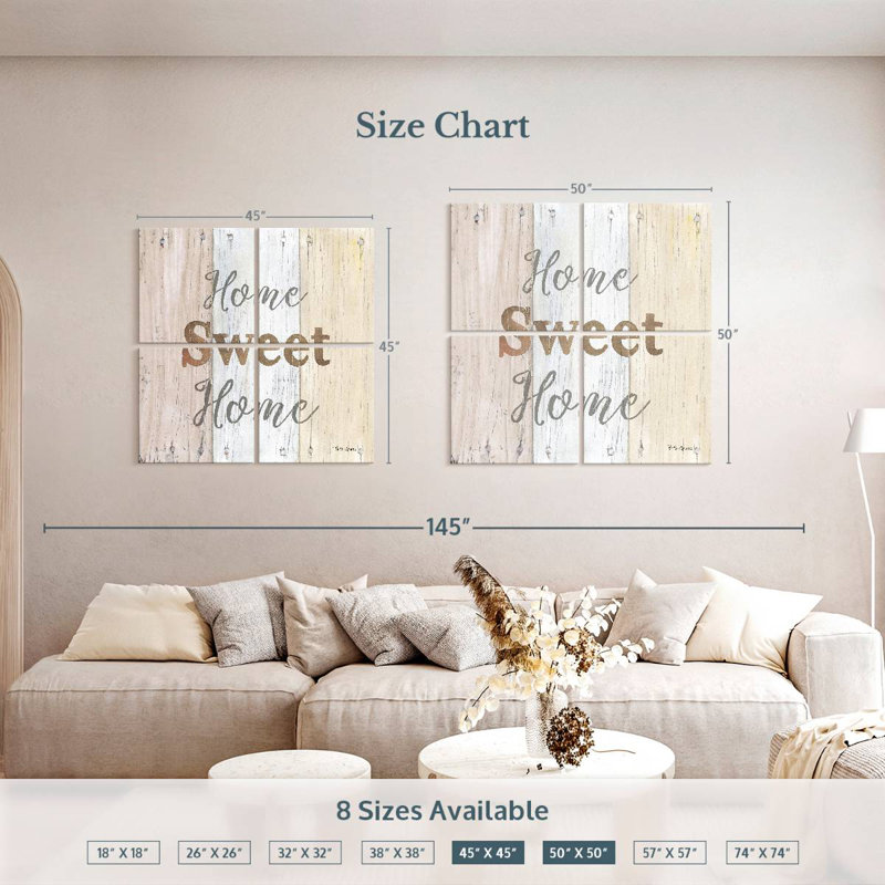 Plaque murale Kema Farmhouse Home Sweet Home, H 45 po x l 45 po