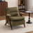 Mid Century Upholstered Arm Accent Chair with Solid Wood Legs-1890899082