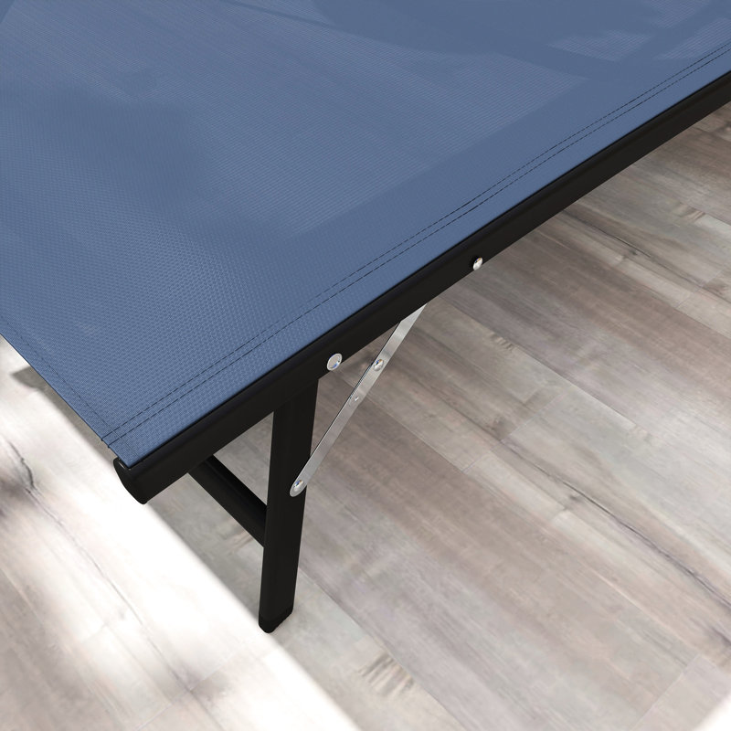 Matériau de la chaise, bleu foncé, avec 5 repose-pieds réglables nécessitant peu d'entretien, surface émaillée en céramique bleue