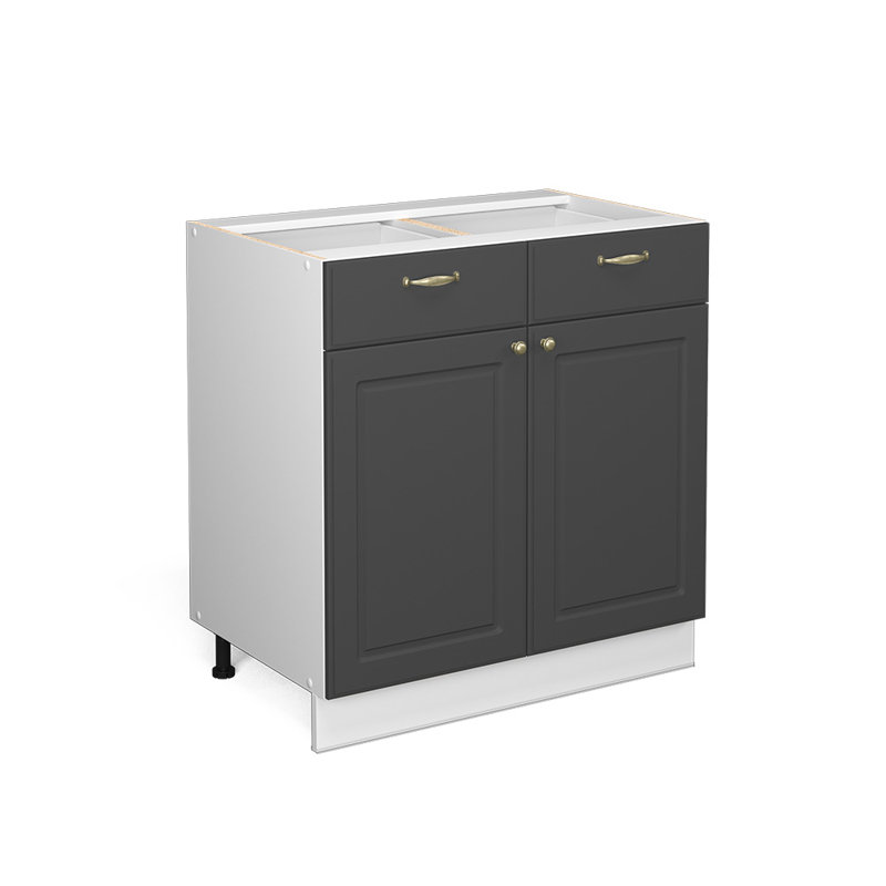 Fame 6 + front green gold country house_80 x 82 x 51.6, White/Grey