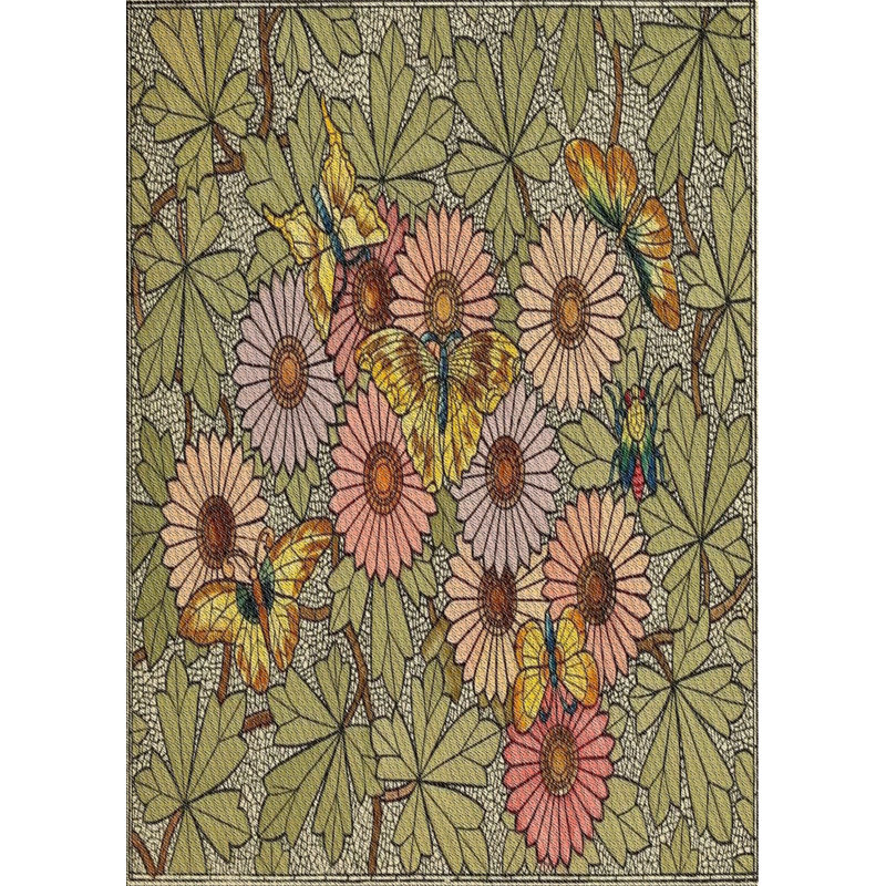 100% Machine Washable Patterned 1307 Area Rug, Rectangle 2' x 3'