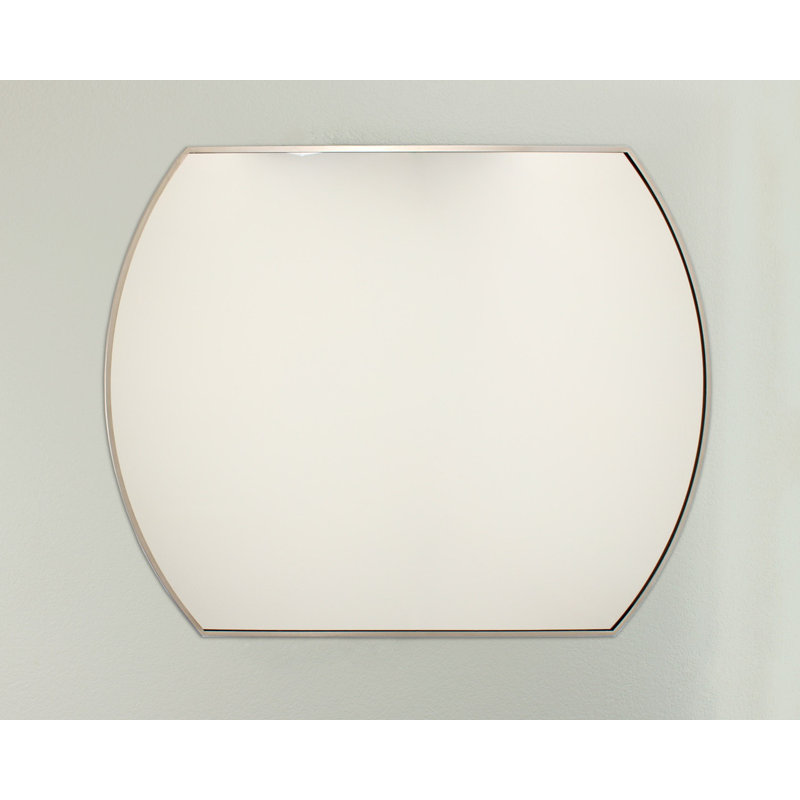 Harper Crescent 30" x 36" Wall Mirror, Mount on Wall Horizontal/Vertical Portrait/Landscape, ideal as Hall, Entryway, Foyer, or Bathroom Mirror, Brushed Nickel