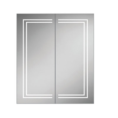 Edge Surface Mirrored Bathroom Cabinets with Mirror and 3 Adjustable Shelves
