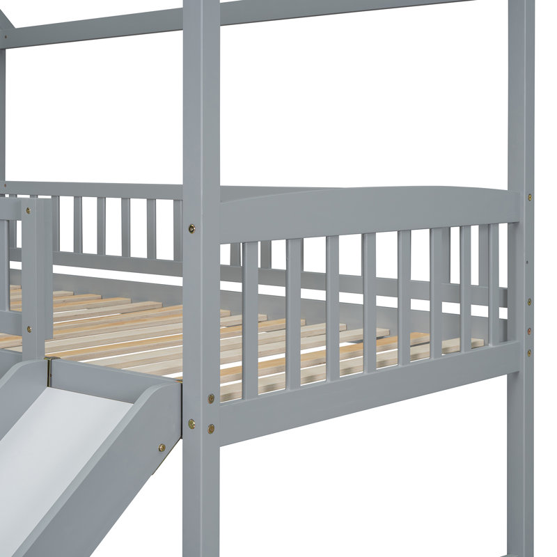 Lit superposé avec glissade et structure en bois Waverly