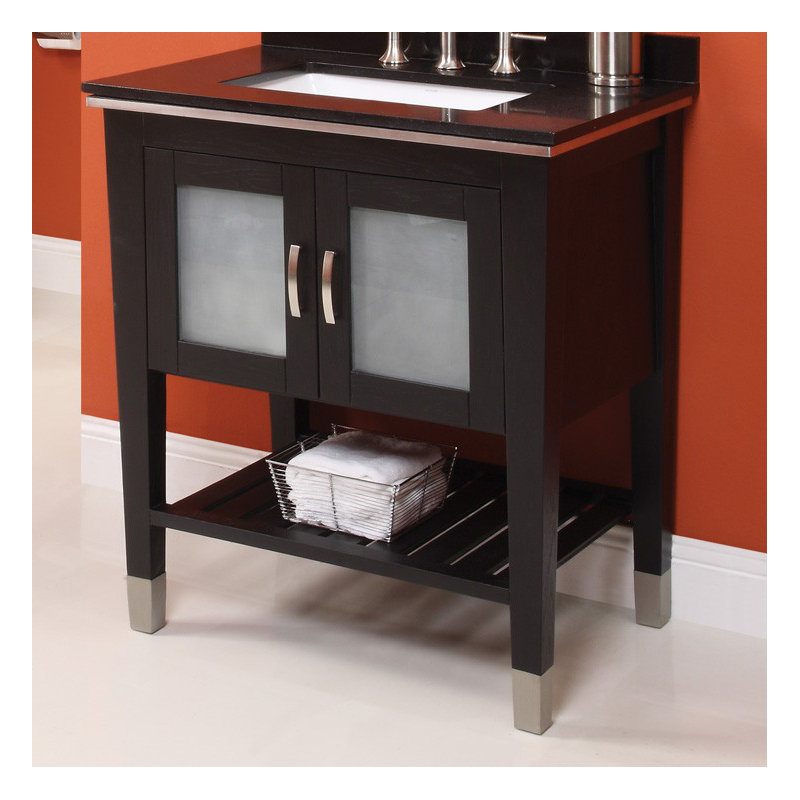 Briana 30.5'' Single Bathroom Vanity Base Only, Black