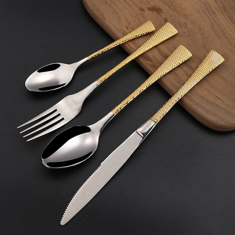 Mercer41 Tinnelle Stainless Steel Flatware Set - Service for 6, Gold/Silver