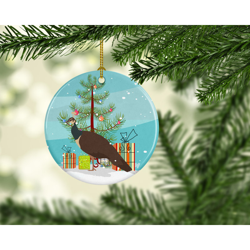 3'' Ceramic Animals Holiday Shaped Ornament