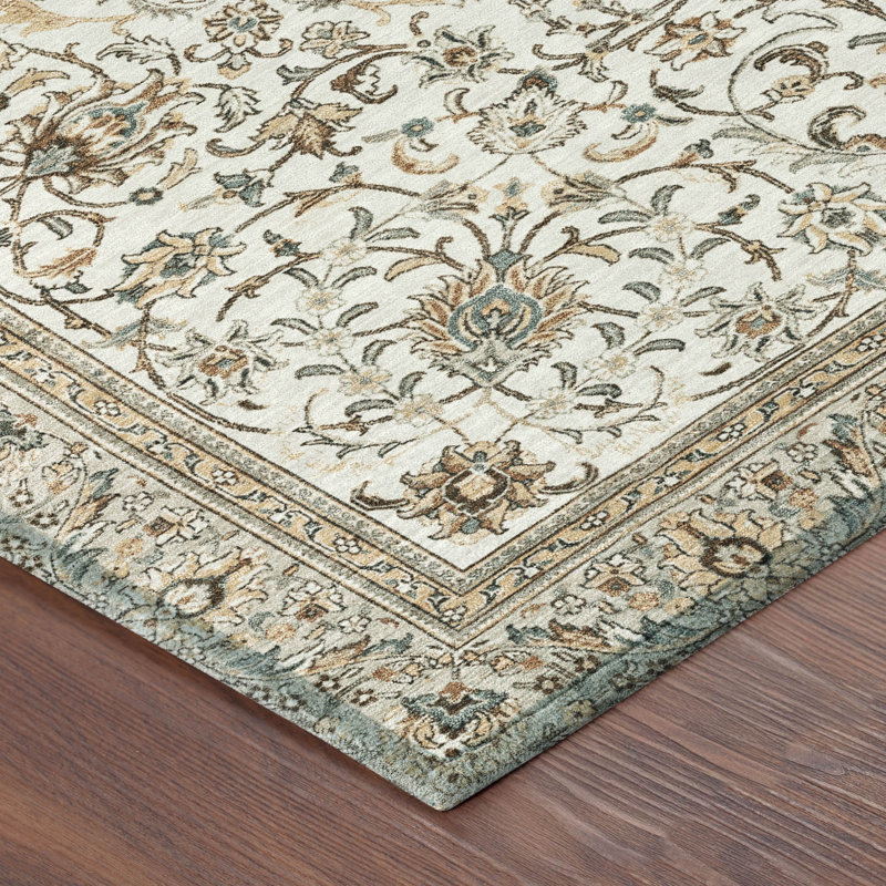 Machine Washable Indoor/Outdoor Chantille ACN2576 Traditional Rug, 5' x 7'6", Ivory