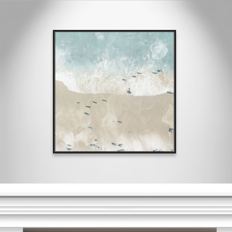 «Lay Out On The Beach I», reproduction carrée par Milli Villa, H 37,5 po x l 37,5 po, Noir