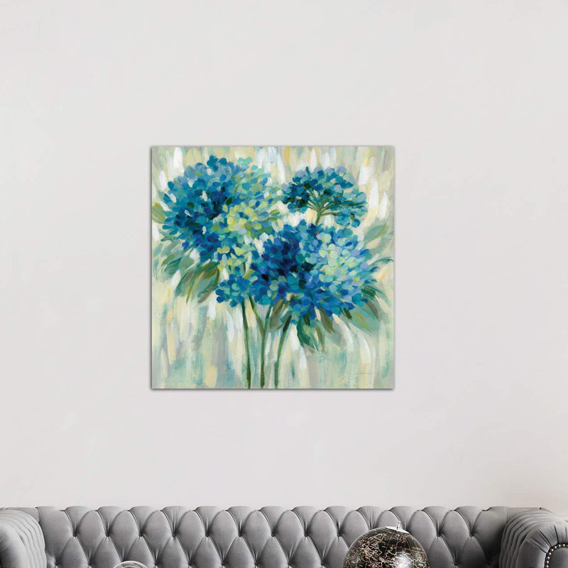"Rafale d’hortensias" par Silvia Vassileva, reproduction d’art, Toile tendue, H 37 po x l 37 po x P 1,5 po