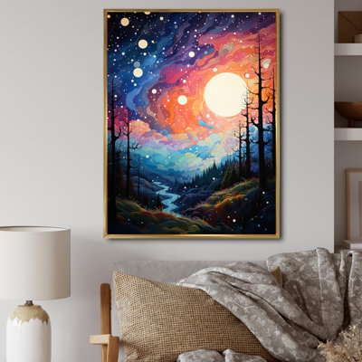 Météores Stardust Cascade Pointillism I, reproduction d'art sur toile