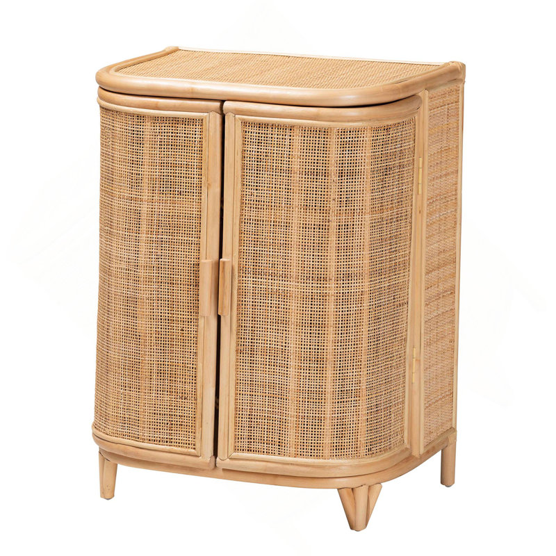 Armoire de rangement bohémienne en rotin