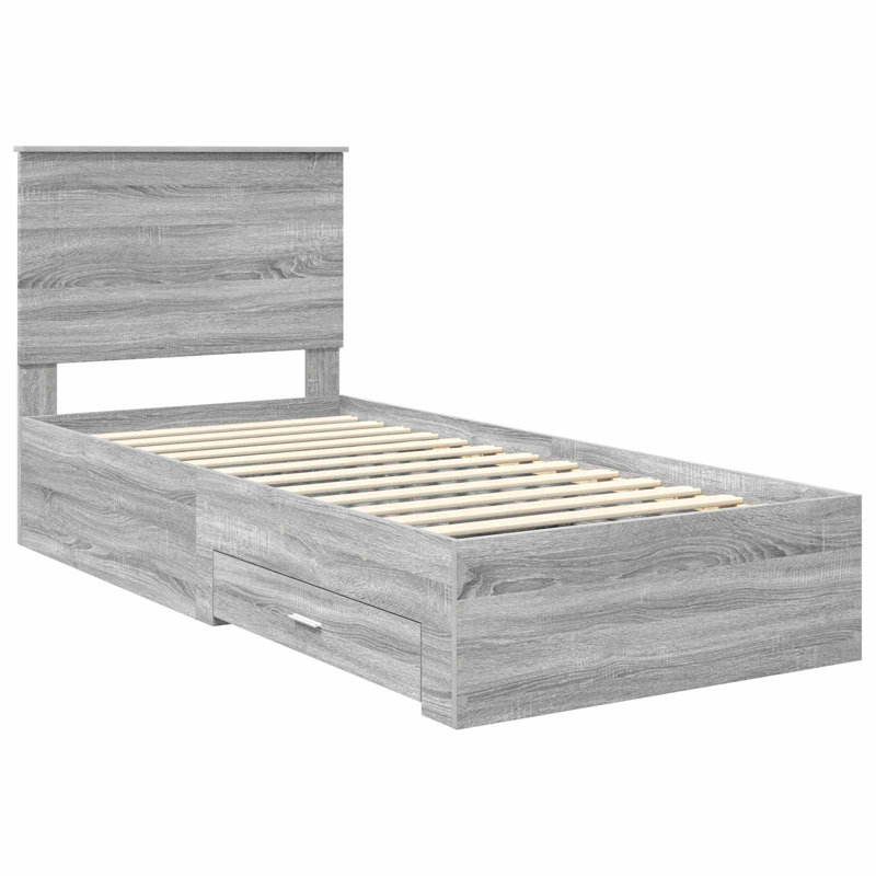 Bed, Single (3'), Grey Sonoma