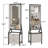 Rotating Jewellery Armoire & Makeup Mirror Cabinet with 2 Drawers, Handcrafted White Finish, Spacious Storage Solution