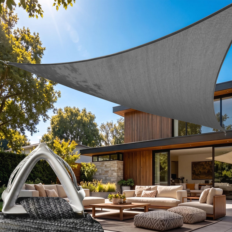 Pare-soleil triangulaire Amgo Pro Ring, 32 pi x 32 pi x 32 pi, Gris