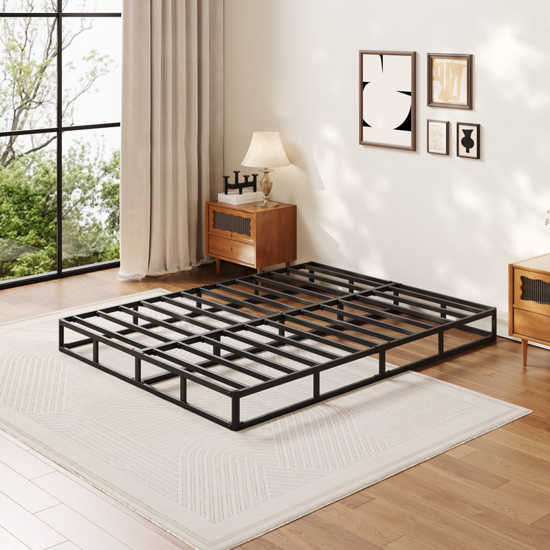 Sommier tapissier de 7 pouces pour lit King californien, base de lit haute avec housse, support robuste jusqu'à 1724 kg, sommier métallique, montage facile, silencieux