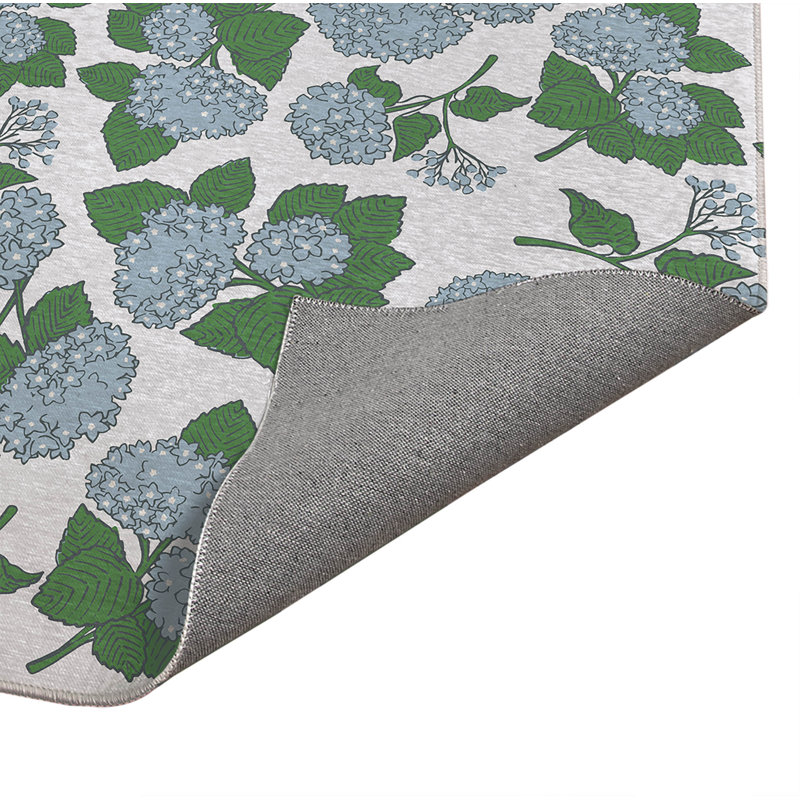 Tapis de cuisine Hydrangea, Rectangle 4pi x 6 pi, Blanc