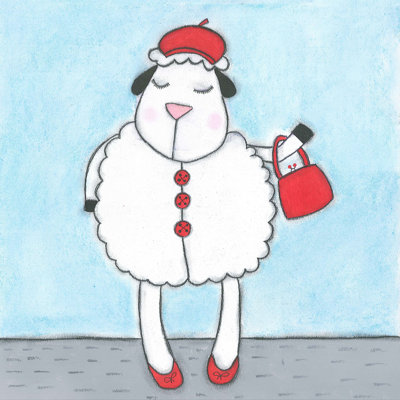 Super Animal - Sheep 1 Piece Wrapped Canvas Painting