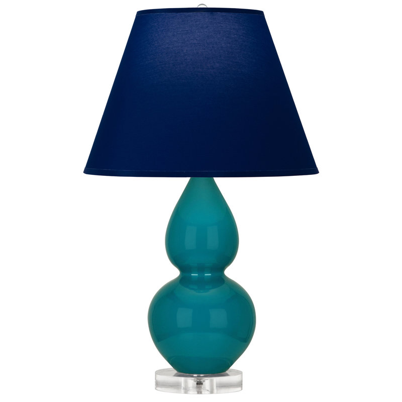 Small Double Gourd Accent Lamp, Navy/Grey, Peacock