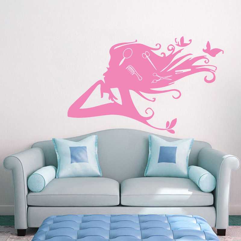 Décalcomanie murale salon, Rose tendre