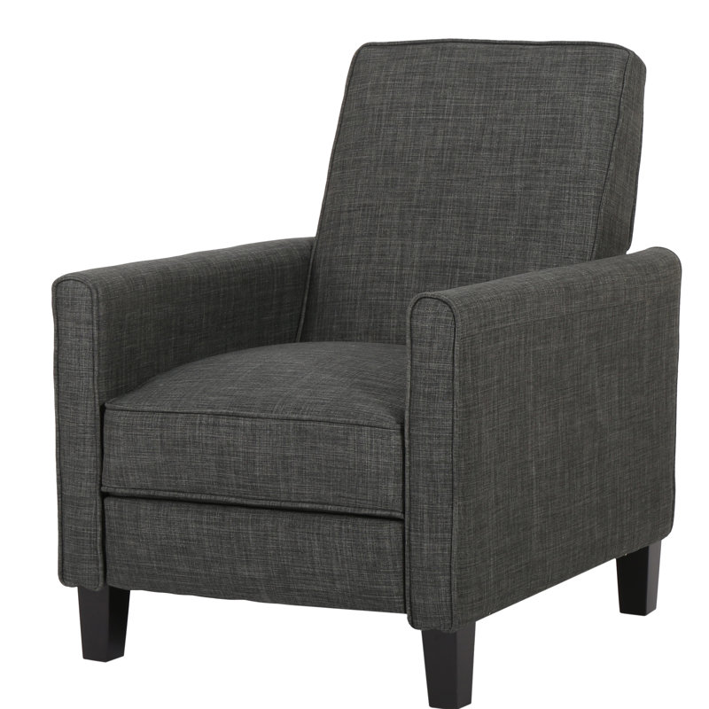 Grantham Upholstered Recliner, Gray Polyester