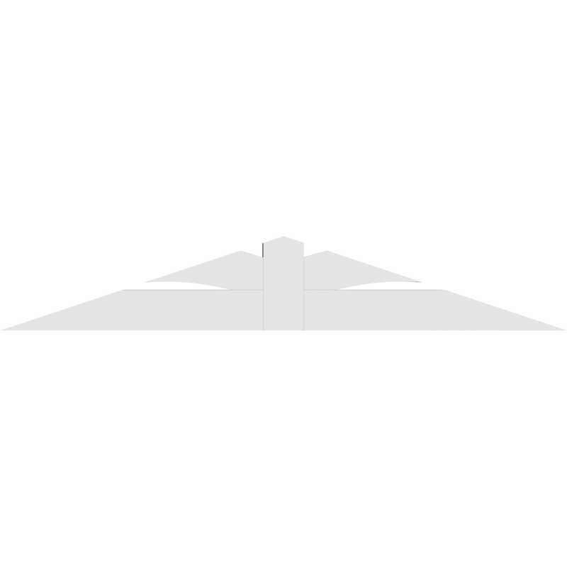 Richland Architectural Grade PVC Gable Bracket, 14" H x 84" W (Pitch: 4/12), 6" D x 6" F