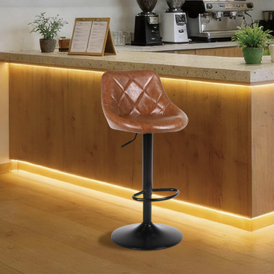 Illyas Swivel Upholstered Adjustable Height Counter Stool