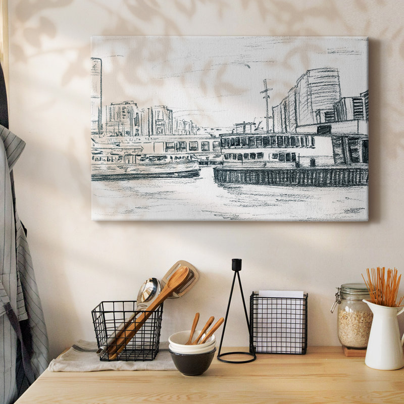 Ferryboats III-Gallery Wrapped Canvas, 32" H x 48" W