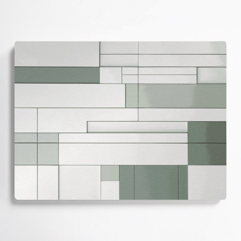 Minimalisme 36, art mural en métal beige, H 12 po x l 18 po