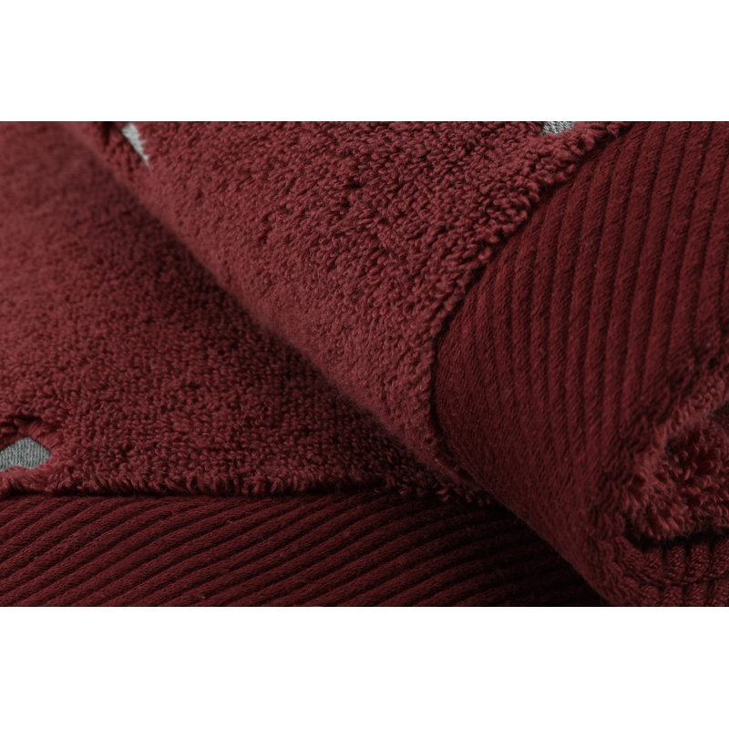 Ensemble de 2 serviettes 100% coton Jazmenn, Fuchsia / menthe