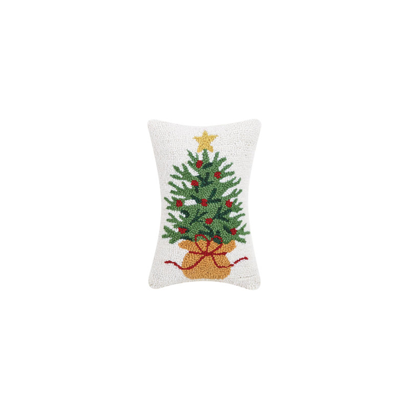 Housse de coussin rectangulaire 100% laine