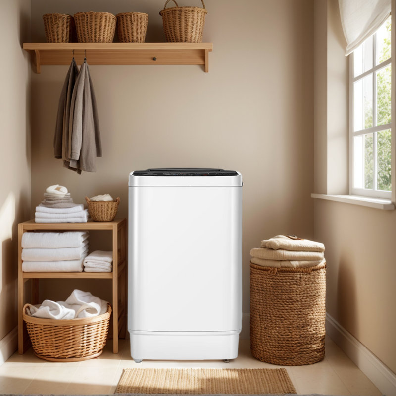 2.8 Cu.Ft Full Automatic Portable Washer With 4 Wash Programs 4 Water Levels & 3 Temps & Drain Pump, White