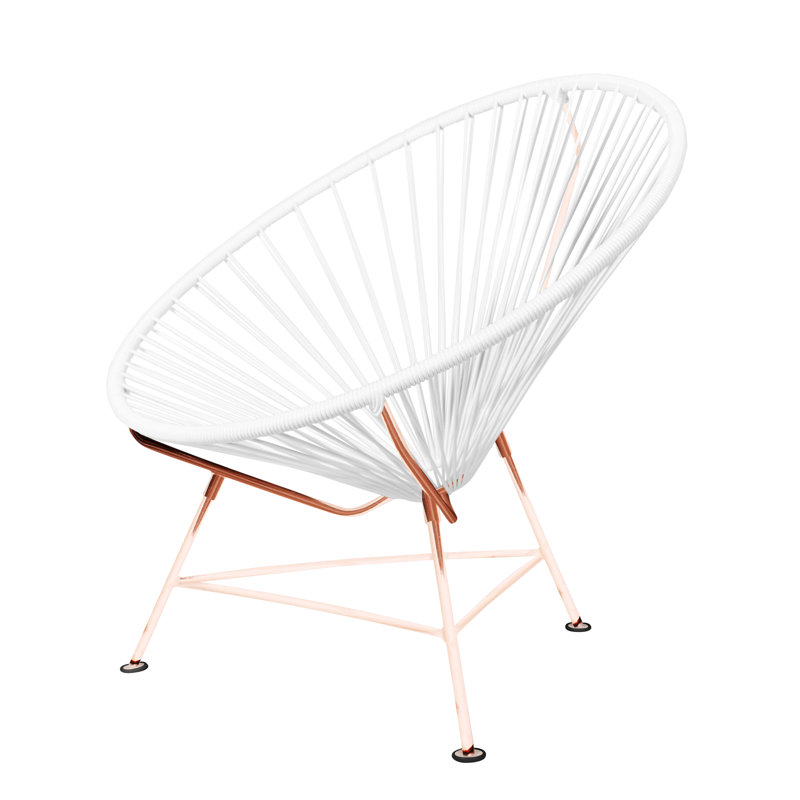 Innit Indoor Handmade Lounge Chair, White/Copper