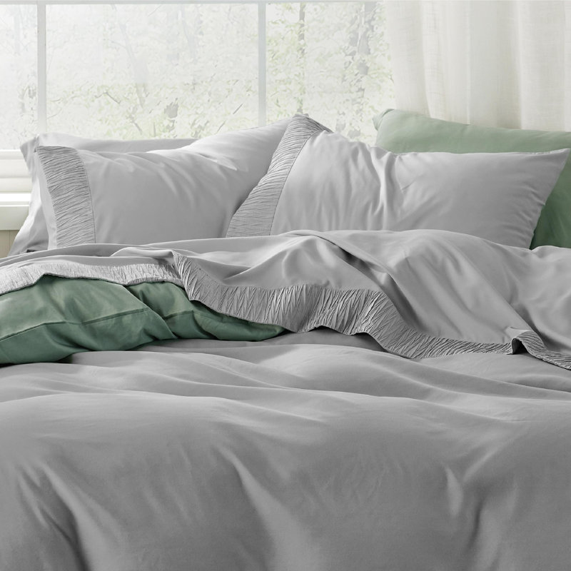 Ensemble de draps en microfibre de polyester pour literie Hotel Luxury, gris