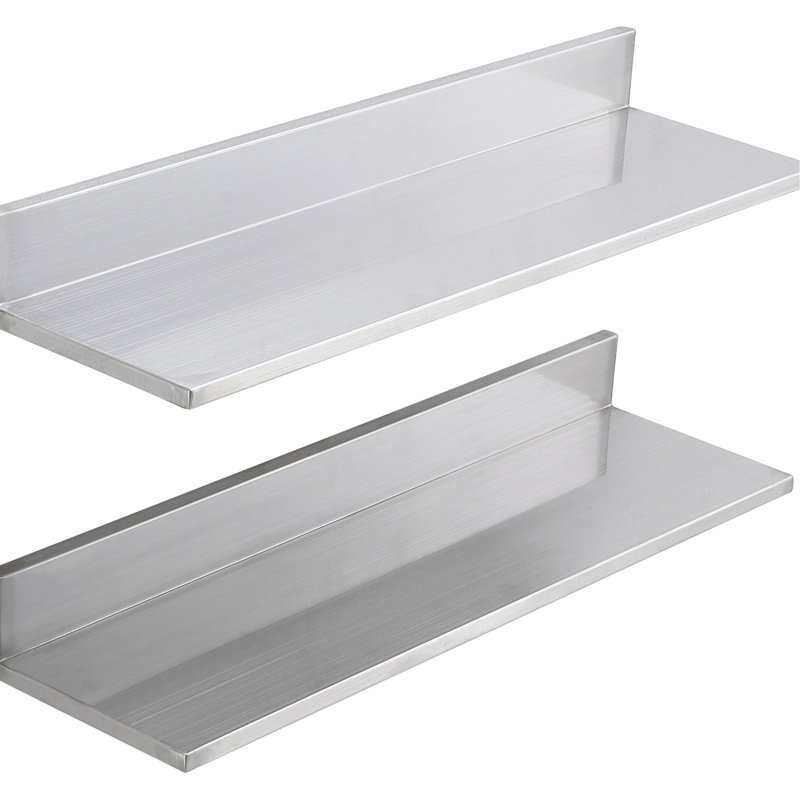 Tablette flottante en acier inoxydable de 8,6 po x 30 po avec dosseret, capacité de charge de 44 lb, support de rangement robuste pour le restaurant, le bar et la cuisine, argenté, spacieux et stable, stable