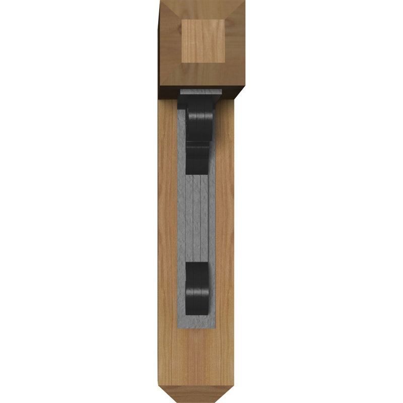 Fleur de lys triple support artisanal Ironcrest, H 20 po x P 18 po, 3 1/2"W x 4"T Western Red Cedar (Smooth)