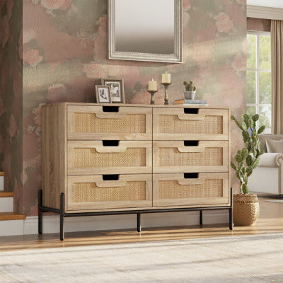 6 Rattan Openwork Grip Chest, With Storage