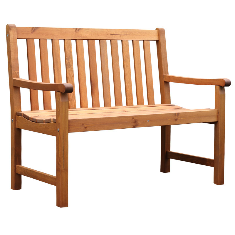 Ardlow Solid Wood Pine Outdoor Bench, Honey