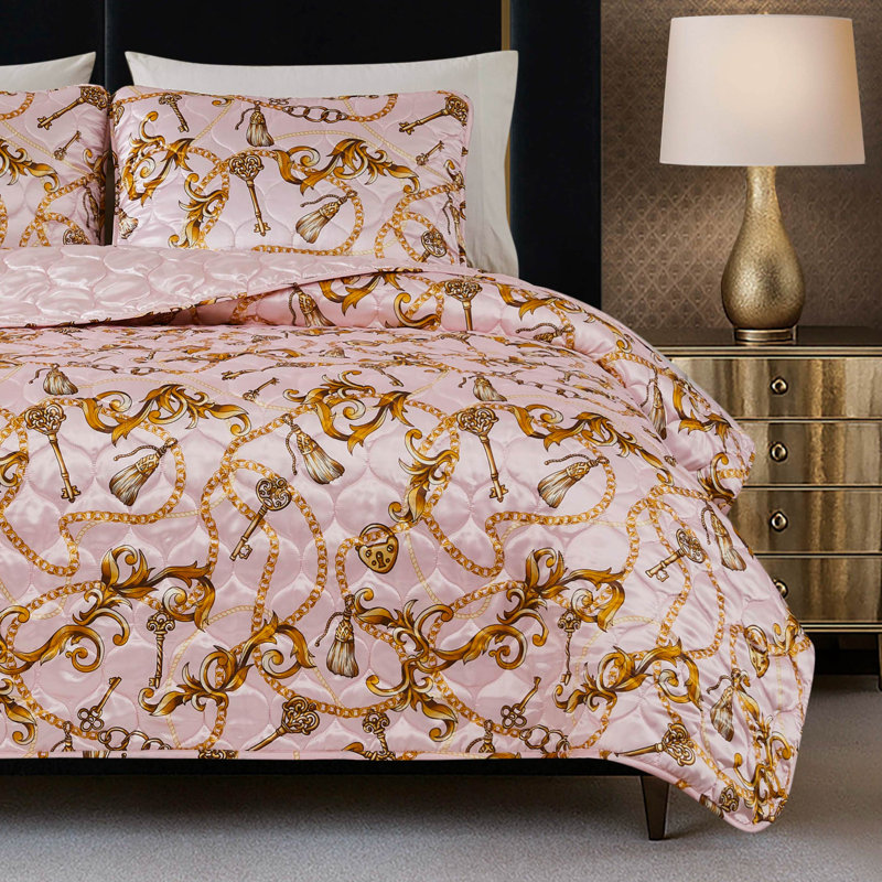 Baby Phat Satin Chain Quilt Set, Full/Queen