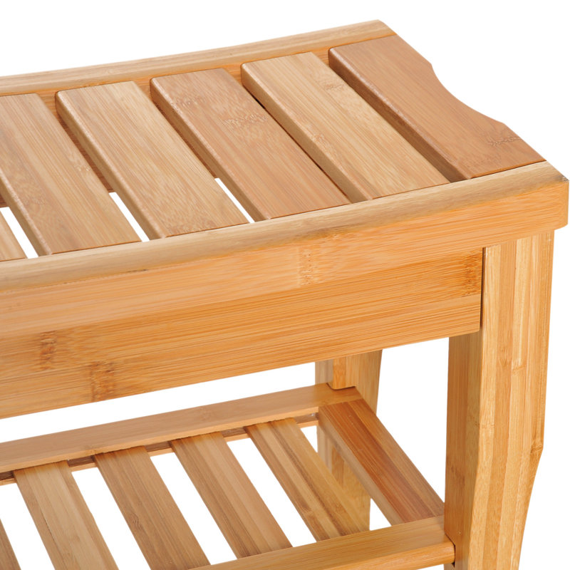 Long tabouret de spa avec rangement - crée une expérience de douche luxueuse avec tablette de 20,13 po compacte et sécuritaire pour la salle de bain