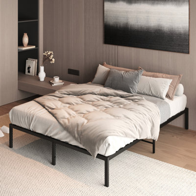 Metal Platform Bed Frame full - Metal, No Box Spring, Modern Look, Calm And Stable Nighttime Sleeping Center With Reinforced Mid-foot For Full Material, Design, Peaceful Night's Sleep Headboard