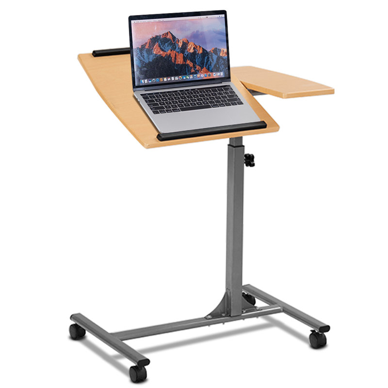 64cm W Laptop Cart with Wheels, Oak