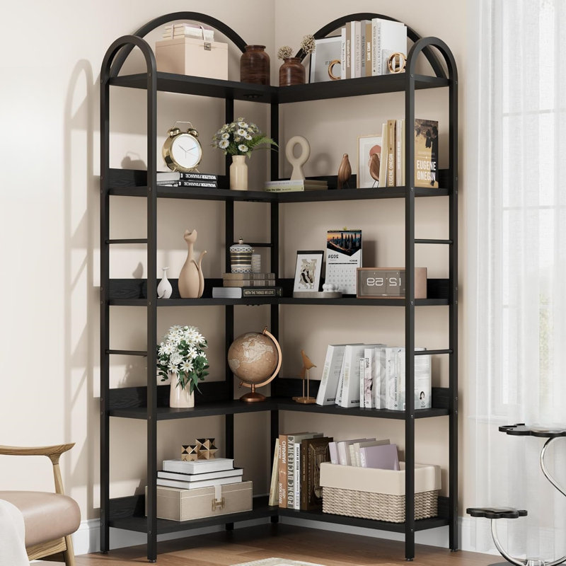 Corner Bookcase, Black