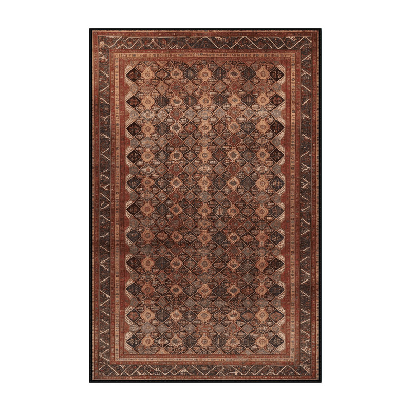 Tapis brun lavable à la machine, Rectangle 5 pi x 7 pi