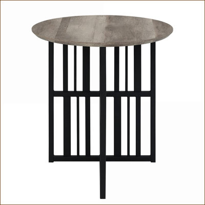 Table basse en chêne antique peu encombrant avec double piédestal noir, stable et amp; Élégant pour le salon