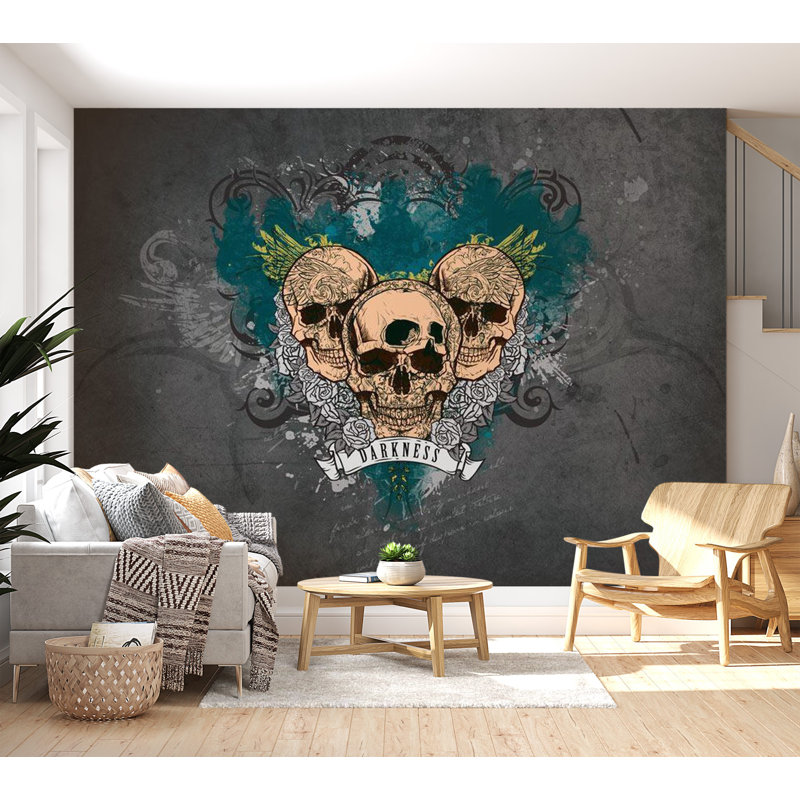 Murale Earlynn, L 9,17 pi x l 13,08 pi, Gris/vert