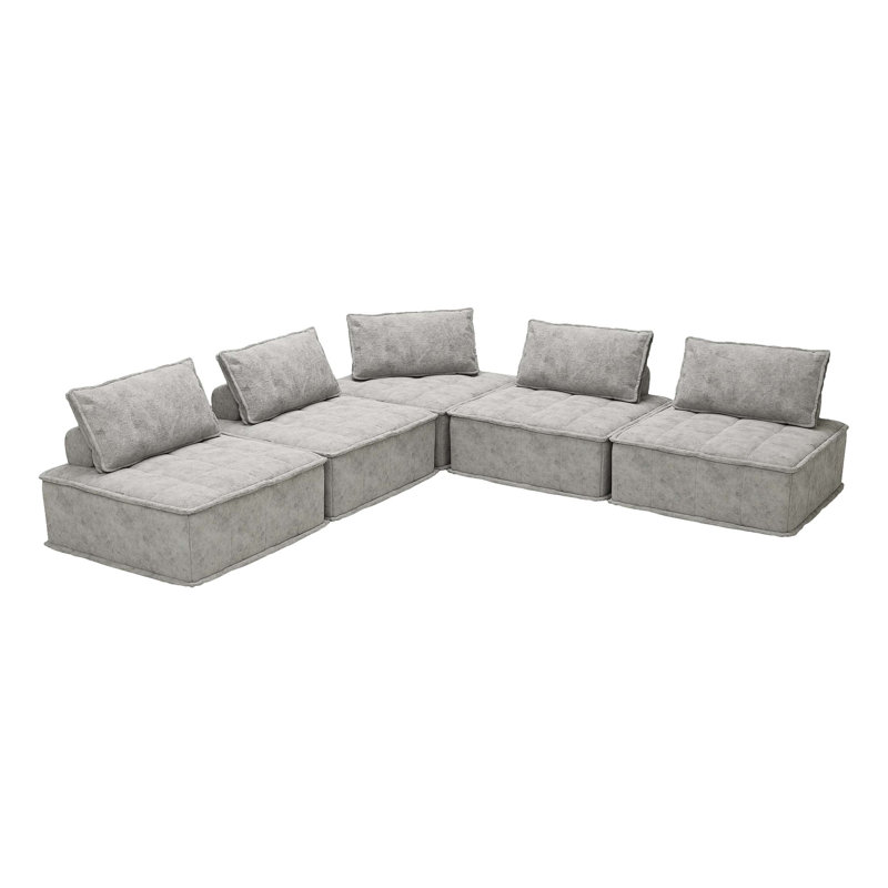 Canapé en chenille, Chenille gris pâle