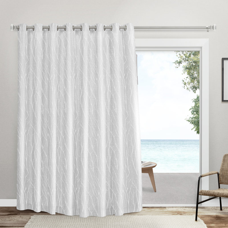 Prower Room Darkening Curtain Single Panel, White, 108" W x 96" L