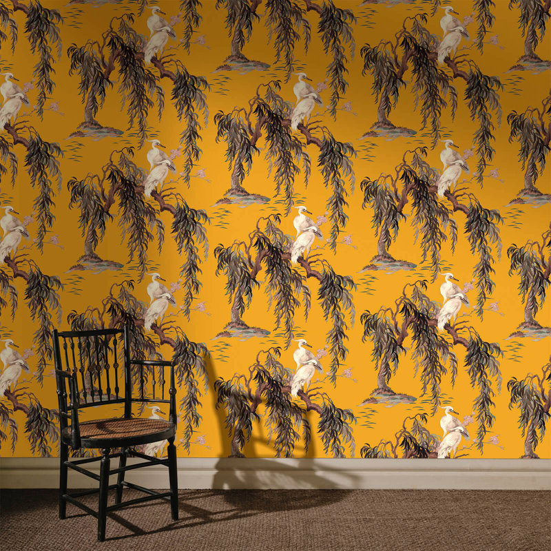 Zeus 9.84' L x 70.87" W Wallpaper Roll, Ochre